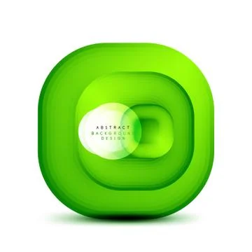Square geometric banners with 3d smooth blend effect. Digital technology trendy Stock Illustration