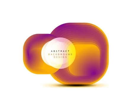 Square geometric banners with 3d smooth blend effect. Digital technology trendy Stock Illustration