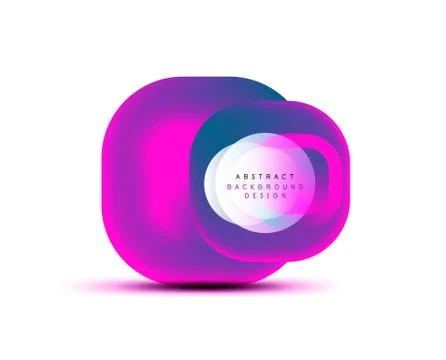 Square geometric banners with 3d smooth blend effect. Digital technology trendy 스톡 일러스트