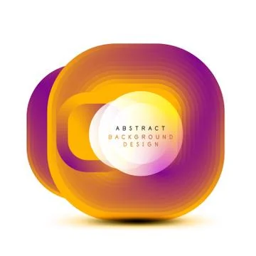 Square geometric banners with 3d smooth blend effect. Digital technology trendy 스톡 일러스트