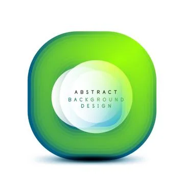 Square geometric banners with 3d smooth blend effect. Digital technology trendy Stock Illustration