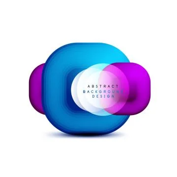 Square geometric banners with 3d smooth blend effect. Digital technology trendy Stock Illustration