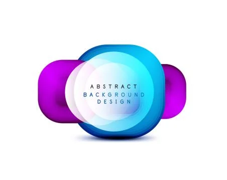 Square geometric banners with 3d smooth blend effect. Digital technology trendy Stock Illustration