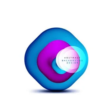 Square geometric banners with 3d smooth blend effect. Digital technology trendy 스톡 일러스트
