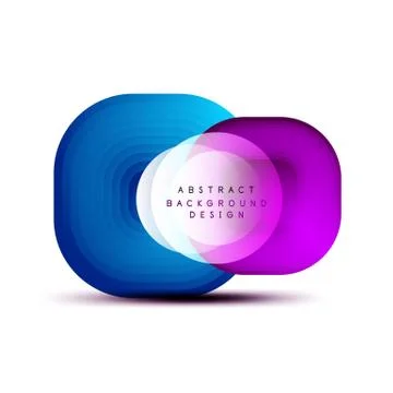 Square geometric banners with 3d smooth blend effect. Digital technology trendy イラスト素材