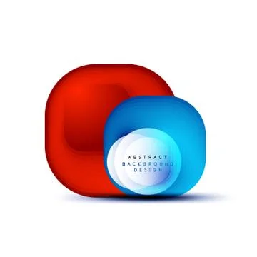 Square geometric banners with 3d smooth blend effect. Digital technology trendy 스톡 일러스트