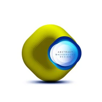 Square geometric banners with 3d smooth blend effect. Digital technology trendy 스톡 일러스트