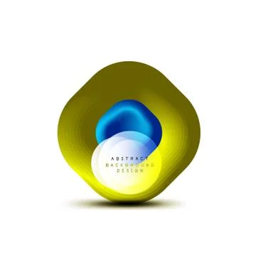 Square geometric banners with 3d smooth blend effect. Digital technology trendy Stock Illustration