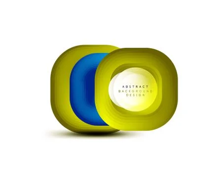Square geometric banners with 3d smooth blend effect. Digital technology trendy 스톡 일러스트