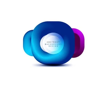 Square geometric banners with 3d smooth blend effect. Digital technology trendy Stock Illustration