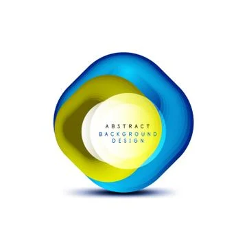 Square geometric banners with 3d smooth blend effect. Digital technology trendy Stock Illustration