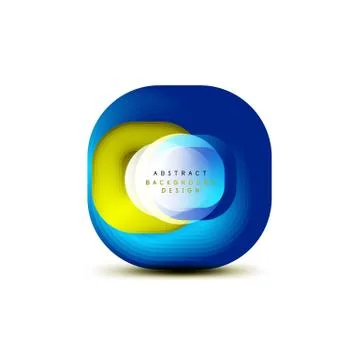 Square geometric banners with 3d smooth blend effect. Digital technology trendy 스톡 일러스트