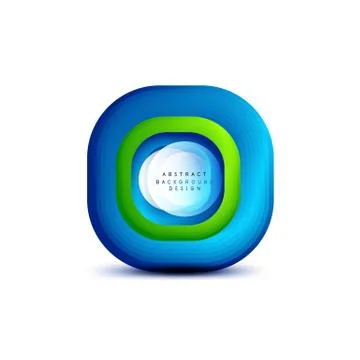 Square geometric banners with 3d smooth blend effect. Digital technology trendy Stock Illustration