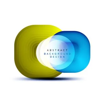 Square geometric banners with 3d smooth blend effect. Digital technology trendy 스톡 일러스트