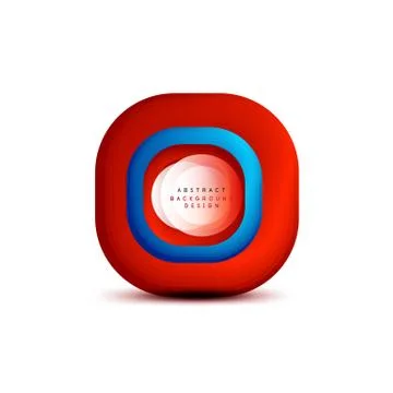 Square geometric banners with 3d smooth blend effect. Digital technology trendy Stock Illustration