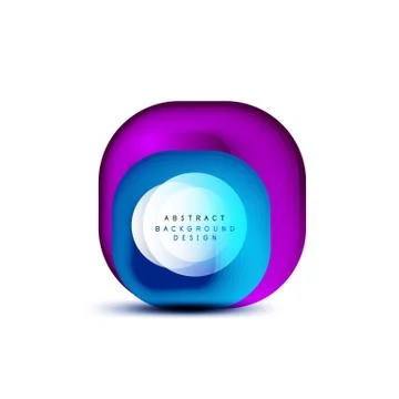 Square geometric banners with 3d smooth blend effect. Digital technology trendy Stock Illustration
