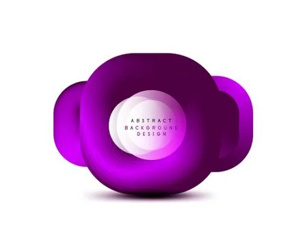 Square geometric banners with 3d smooth blend effect. Digital technology trendy Illustrazione stock