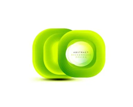 Square geometric banners with 3d smooth blend effect. Digital technology trendy Stock Illustration