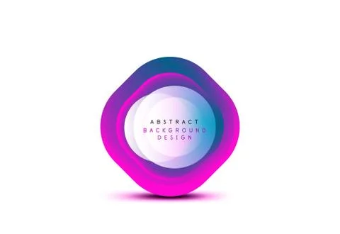 Square geometric banners with 3d smooth blend effect. Digital technology trendy Stock Illustration