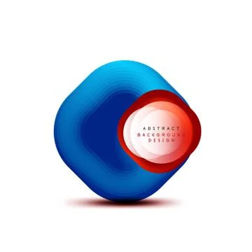Square geometric banners with 3d smooth blend effect. Digital technology trendy Stock Illustration