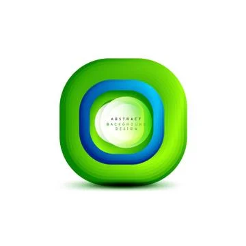 Square geometric banners with 3d smooth blend effect. Digital technology trendy Stock Illustration
