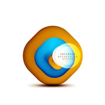 Square geometric banners with 3d smooth blend effect. Digital technology trendy 스톡 일러스트