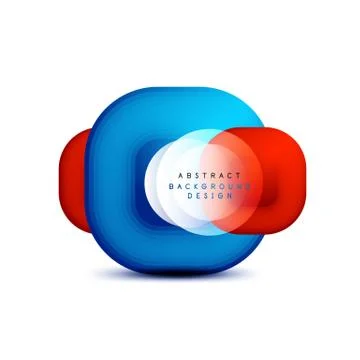 Square geometric banners with 3d smooth blend effect. Digital technology trendy 스톡 일러스트