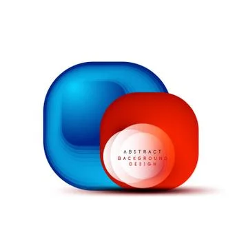Square geometric banners with 3d smooth blend effect. Digital technology trendy Stock Illustration