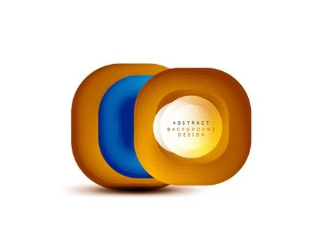 Square geometric banners with 3d smooth blend effect. Digital technology trendy Illustrazione stock