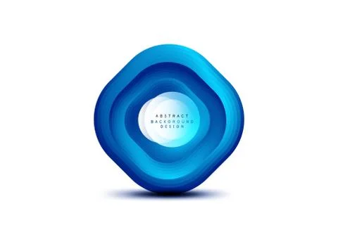 Square geometric banners with 3d smooth blend effect. Digital technology trendy Stock Illustration