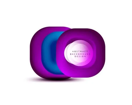 Square geometric banners with 3d smooth blend effect. Digital technology trendy Illustrazione stock