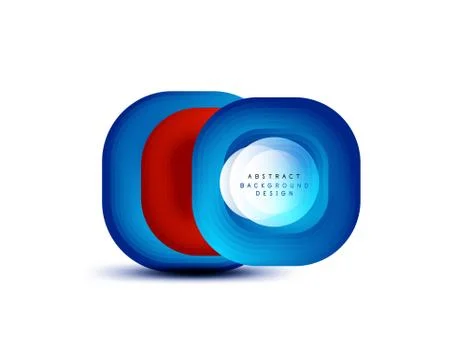Square geometric banners with 3d smooth blend effect. Digital technology trendy 스톡 일러스트