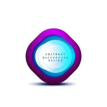 Square geometric banners with 3d smooth blend effect. Digital technology trendy 스톡 일러스트