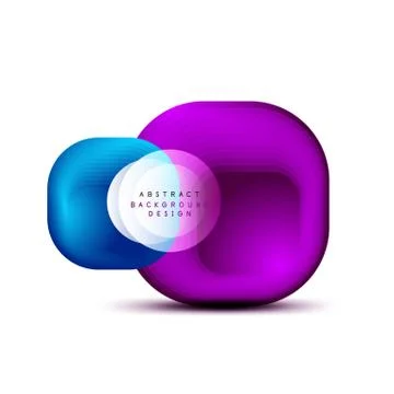 Square geometric banners with 3d smooth blend effect. Digital technology trendy Stock Illustration