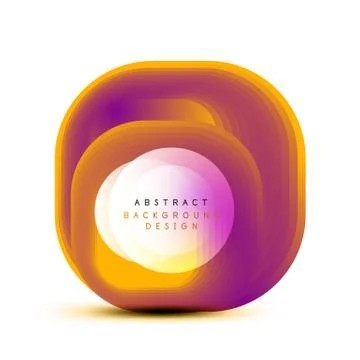 Square geometric banners with 3d smooth blend effect. Digital technology trendy Stock Illustration