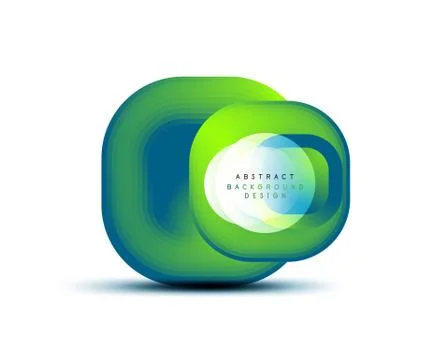 Square geometric banners with 3d smooth blend effect. Digital technology trendy Illustrazione stock