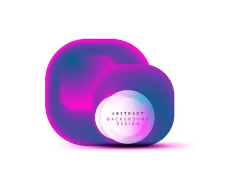 Square geometric banners with 3d smooth blend effect. Digital technology trendy Stock Illustration
