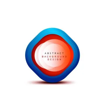 Square geometric banners with 3d smooth blend effect. Digital technology trendy Stock Illustration