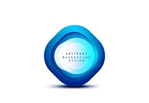 Square geometric banners with 3d smooth blend effect. Digital technology trendy Stock Illustration