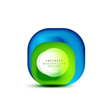 Square geometric banners with 3d smooth blend effect. Digital technology trendy 스톡 일러스트