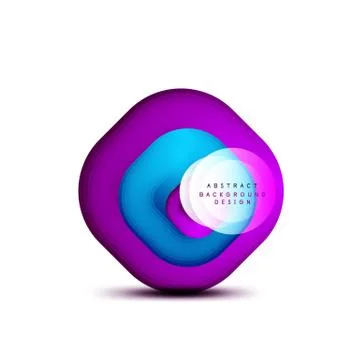 Square geometric banners with 3d smooth blend effect. Digital technology trendy Stock Illustration