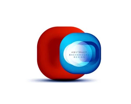 Square geometric banners with 3d smooth blend effect. Digital technology trendy 스톡 일러스트