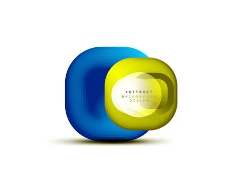 Square geometric banners with 3d smooth blend effect. Digital technology trendy Illustrazione stock