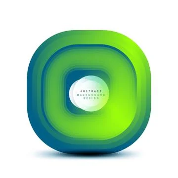 Square geometric banners with 3d smooth blend effect. Digital technology trendy 스톡 일러스트