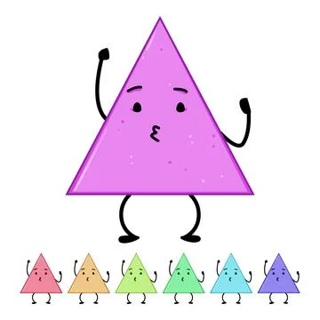 Square geometric shape character cartoon vector graphic Stock Illustration