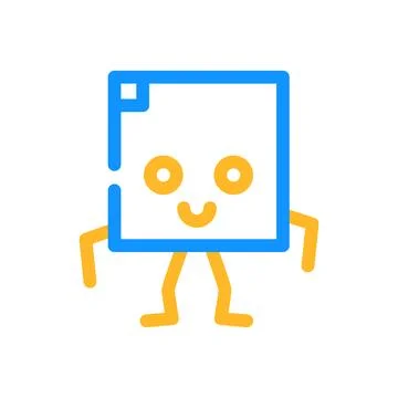 Square geometric shape character color icon vector illustration Illustrazione stock