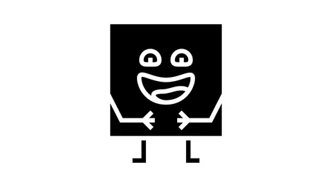 Square geometric shape character glyph icon animation Stock Footage 326159865