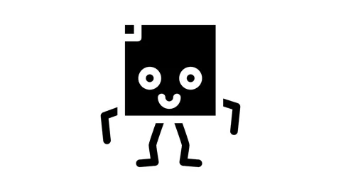 Square geometric shape character glyph icon animation Stock Footage 326747390