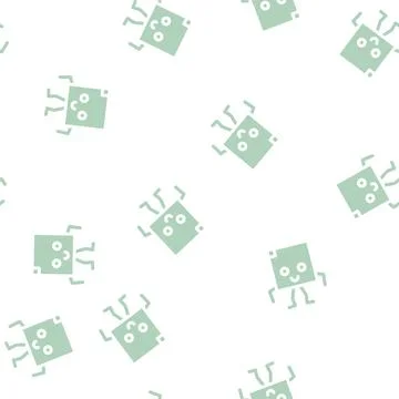Square geometric shape character glyph vector seamless pattern Stock Illustration