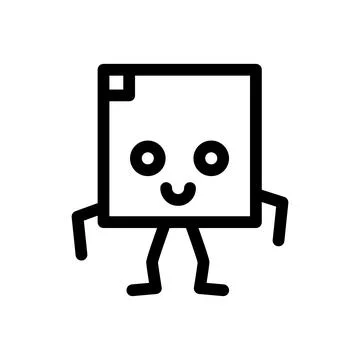 Square geometric shape character line icon vector illustration Stock Illustration